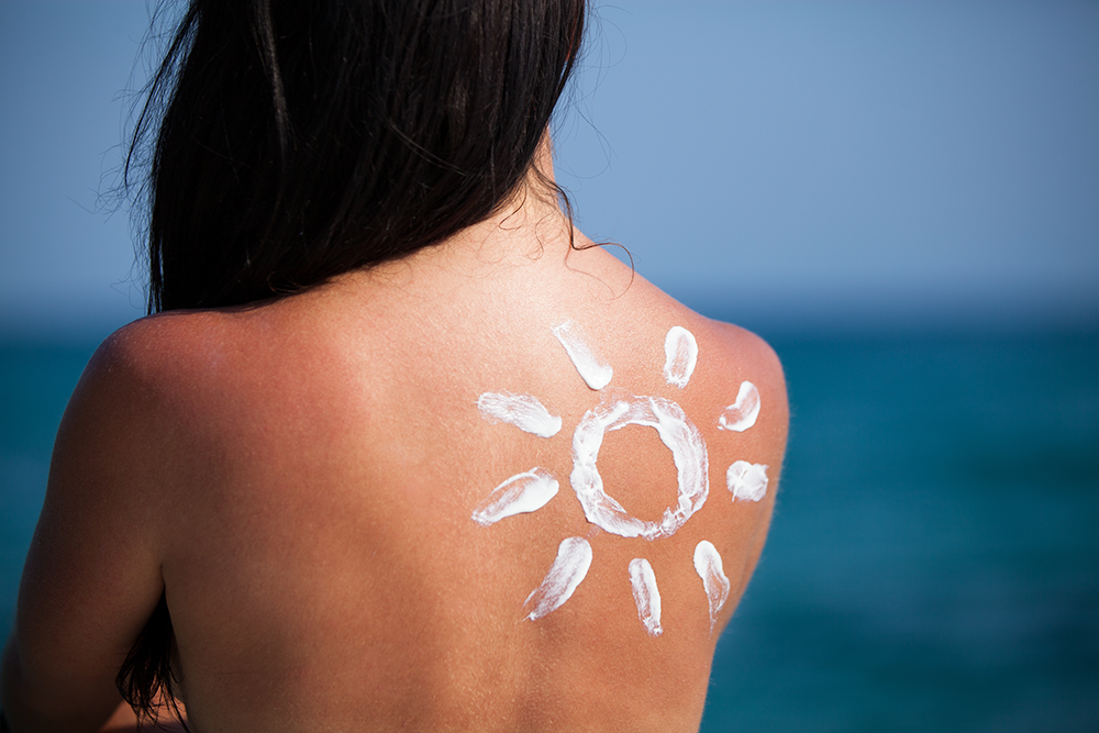 Woman with sunscreen