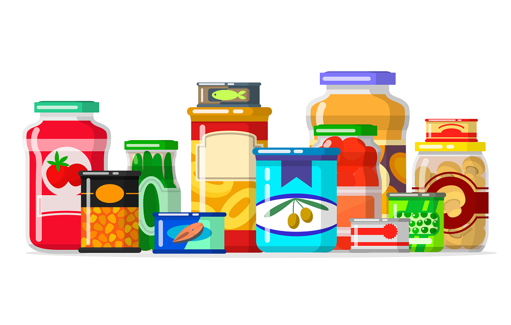 Illustration of pantry food