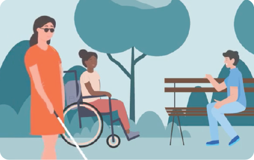 person in wheelchair conversation person in wheelchair conversation